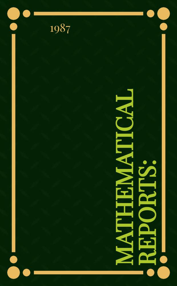 Mathematical reports : (Form. Studii şi cercetăn matematice). T.39, №1