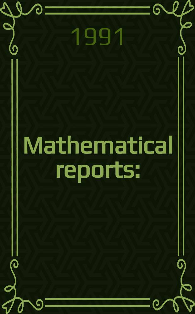Mathematical reports : (Form. Studii şi cercetăn matematice). T.43, №1/2