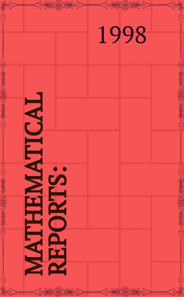 Mathematical reports : (Form. Studii şi cercetăn matematice). T.50, №5/6