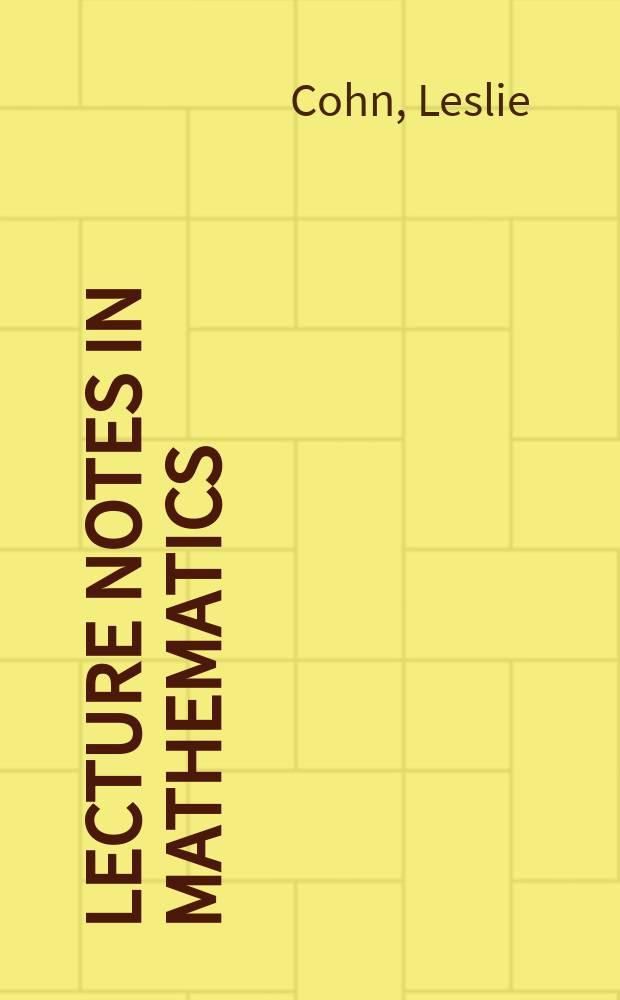 Lecture notes in mathematics : An informal series of special lectures, seminars and reports on mathematical topics : Analytic theory of the Harish-Chandra C-function