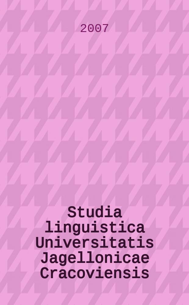 Studia linguistica Universitatis Jagellonicae Cracoviensis