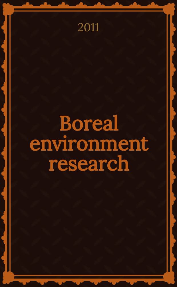 Boreal environment research : An intern. interdisciplinary j. Vol. 16, № 6