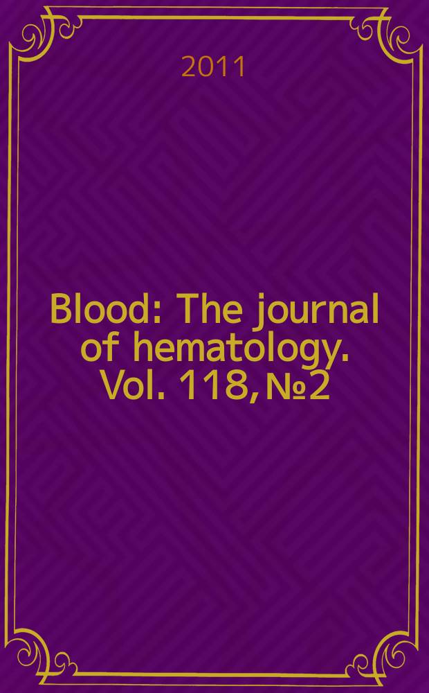 Blood : The journal of hematology. Vol. 118, № 2