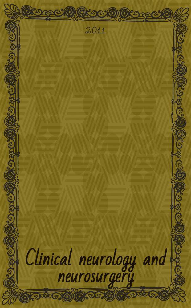 Clinical neurology and neurosurgery : J. of Netherlands soc. of neurology a. the Netherlands soc. of neurosurgeons. Vol. 113, № 6