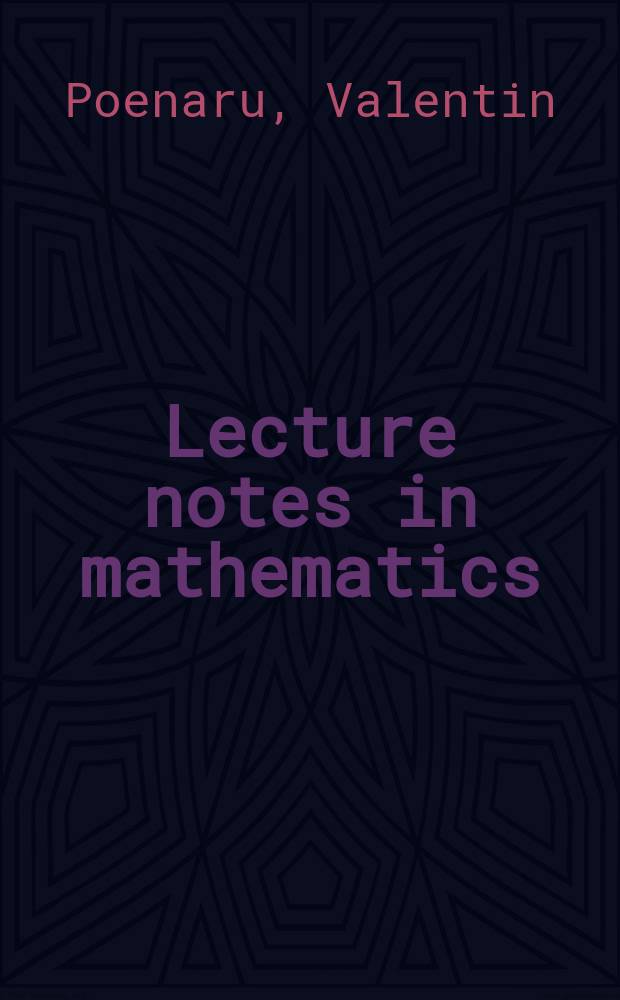 Lecture notes in mathematics : An informal series of special lectures, seminars and reports on mathematical topics : Analyse différentielle