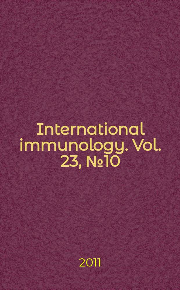International immunology. Vol. 23, № 10