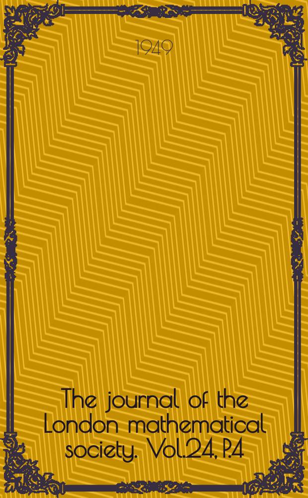 The journal of the London mathematical society. Vol.24, P.4(96)