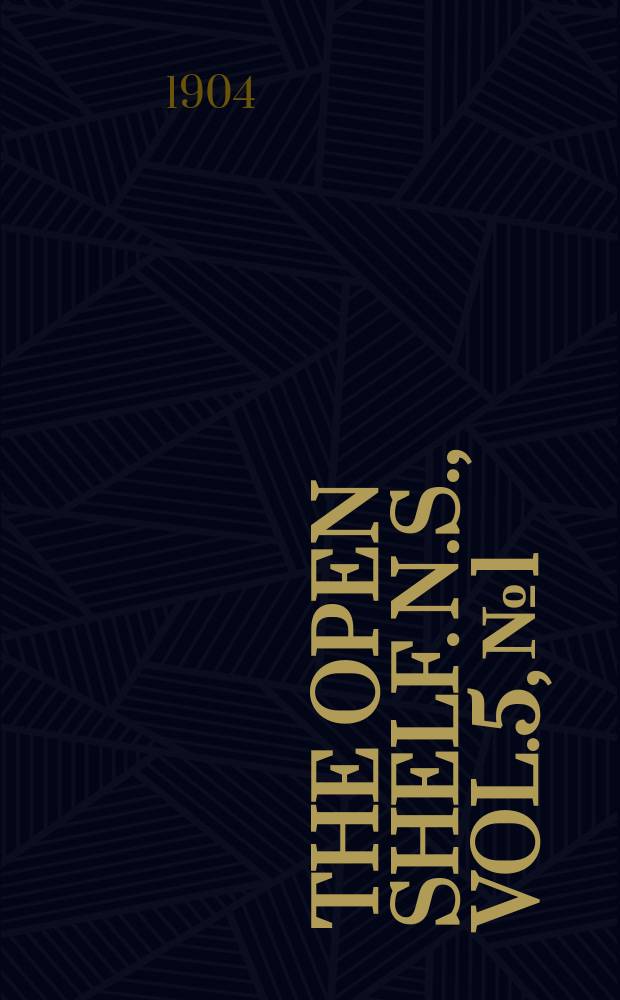 The Open shelf. N.S., Vol.5, №1