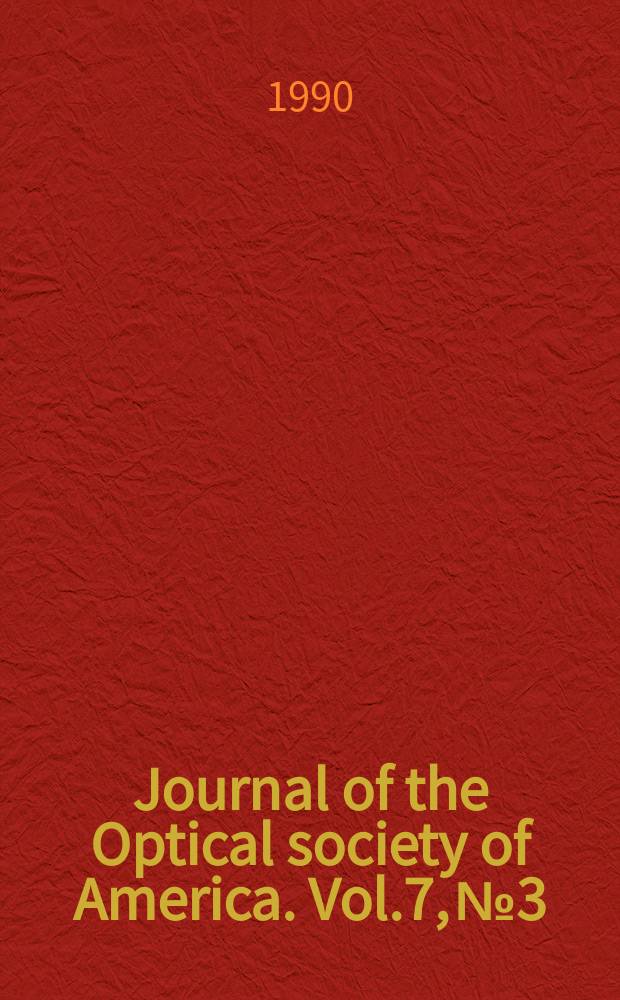 Journal of the Optical society of America. Vol.7, №3