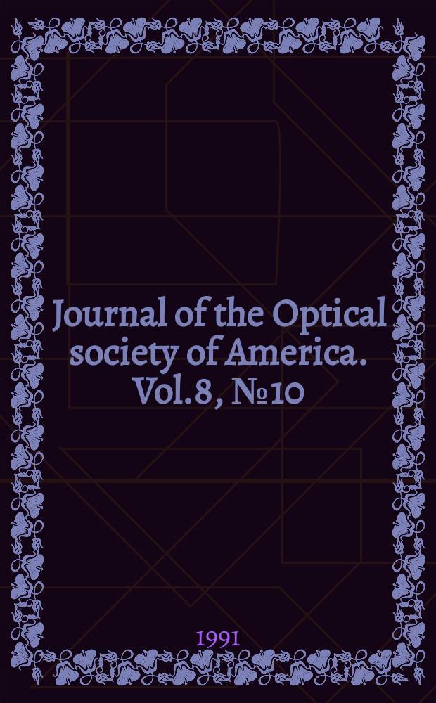 Journal of the Optical society of America. Vol.8, №10