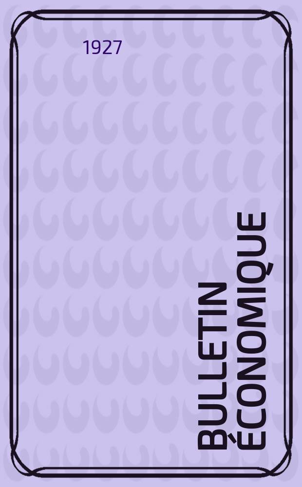 Bulletin économique