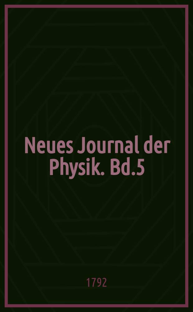 Neues Journal der Physik. Bd.5