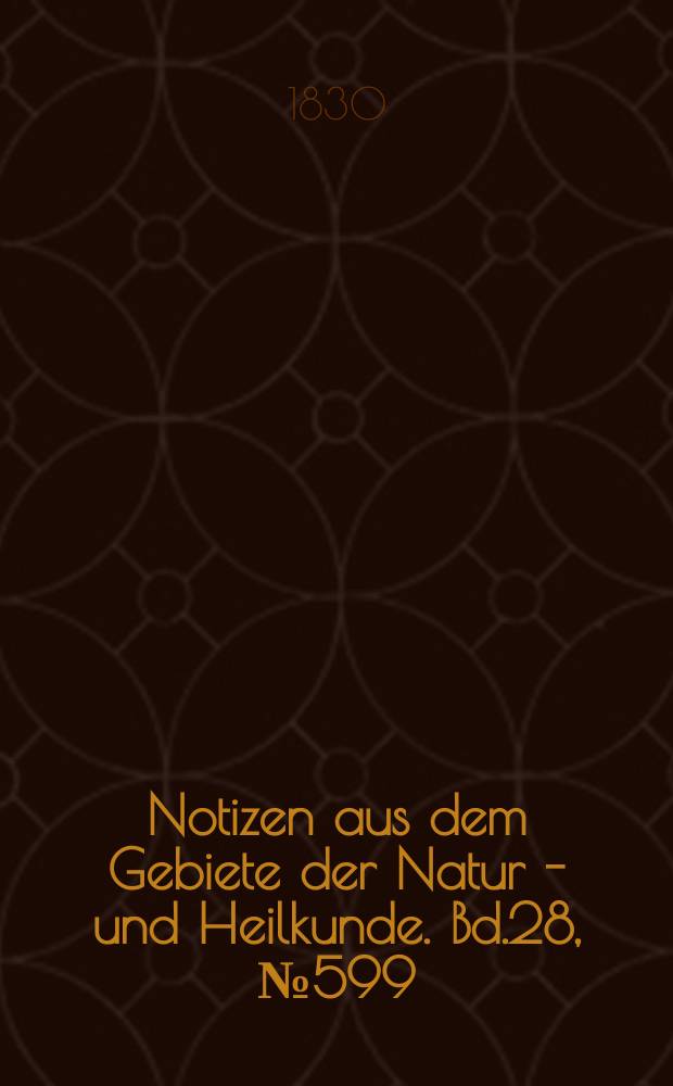 Notizen aus dem Gebiete der Natur - und Heilkunde. Bd.28, №599