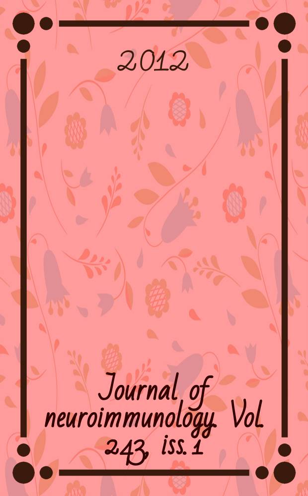 Journal of neuroimmunology. Vol. 243, iss. 1/2