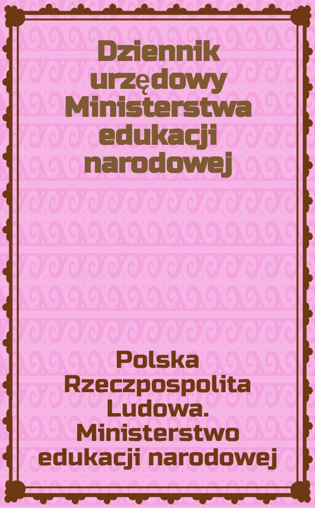 Dziennik urzędowy Ministerstwa edukacji narodowej