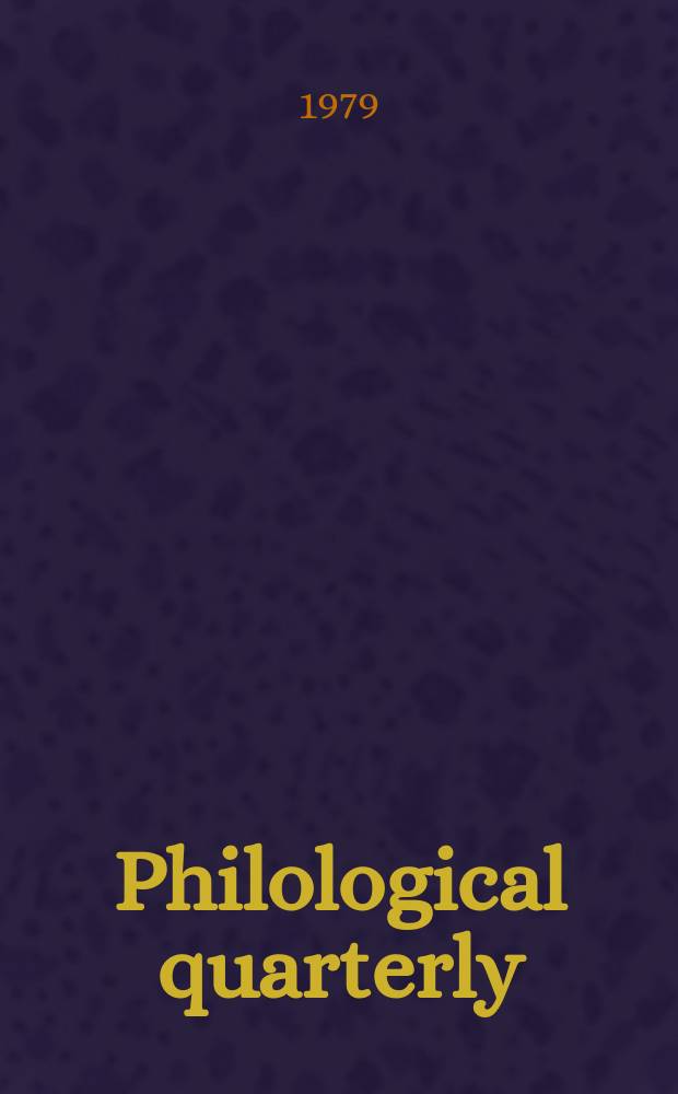 Philological quarterly : A journal devoted to scholary investigation in the classical and modern languages and literatures Publ. at the Univ. of Iowa. Vol.58, Указатель