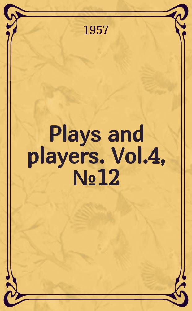 Plays and players. Vol.4, №12