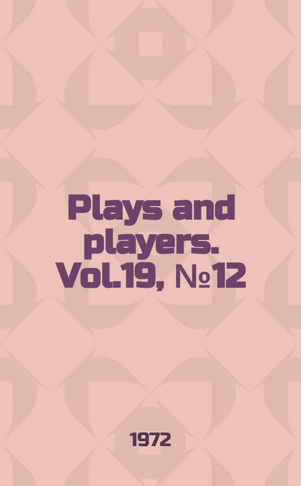 Plays and players. Vol.19, №12