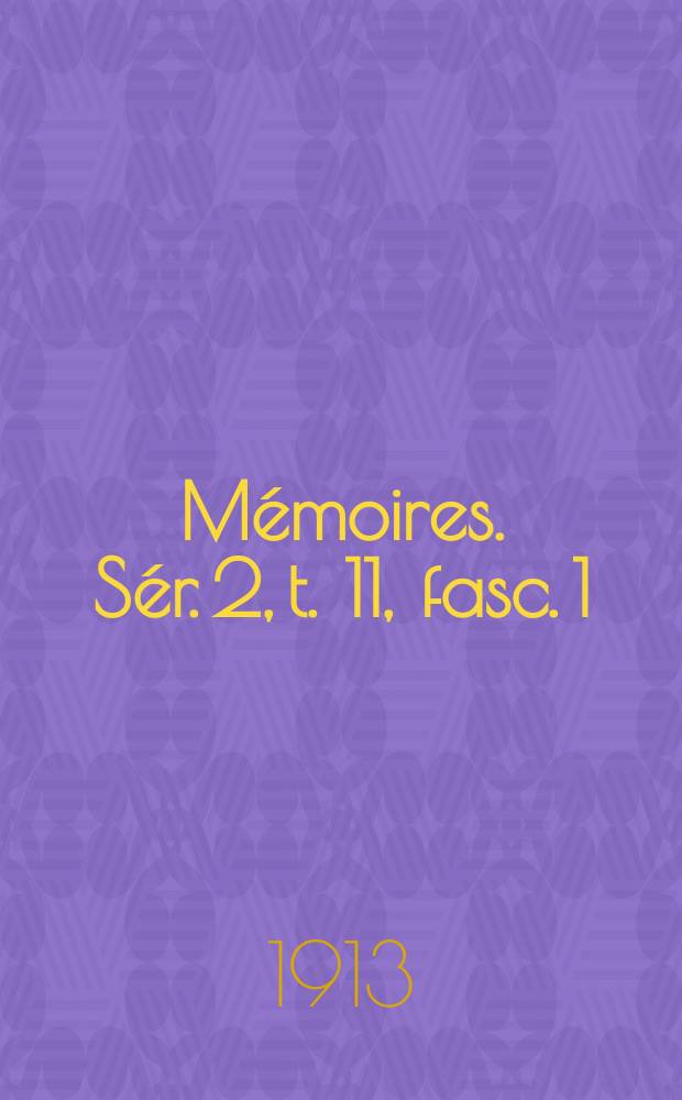 M&eacute;moires. S&eacute;r. 2, t. 11, fasc. 1 : Recherches sur le trait&eacute; d'Isis et d'Osiris de Plutarque = Исследования о "Договоре Исиды и Осириса"