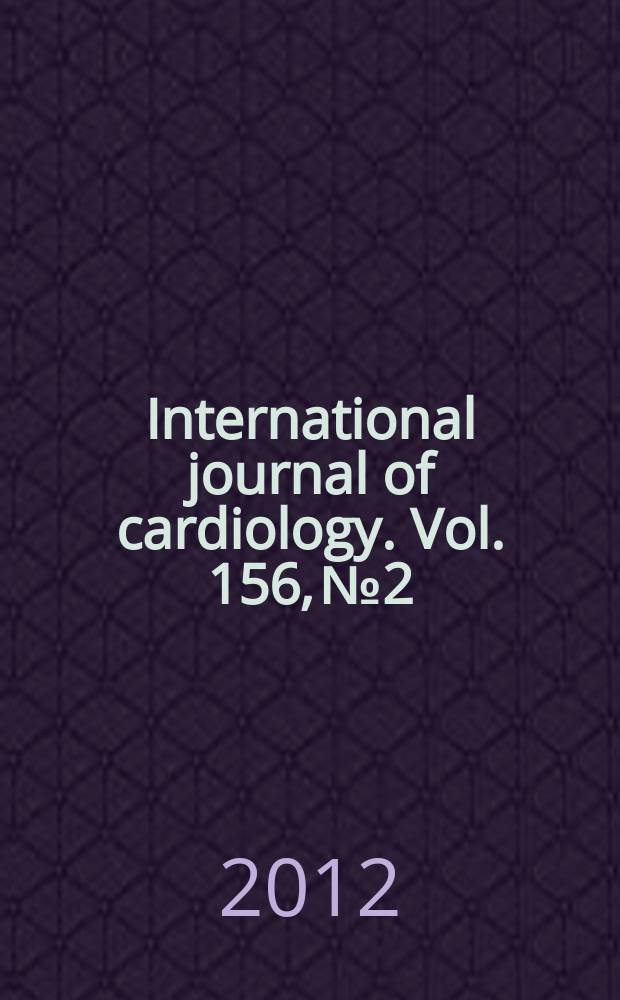 International journal of cardiology. Vol. 156, № 2