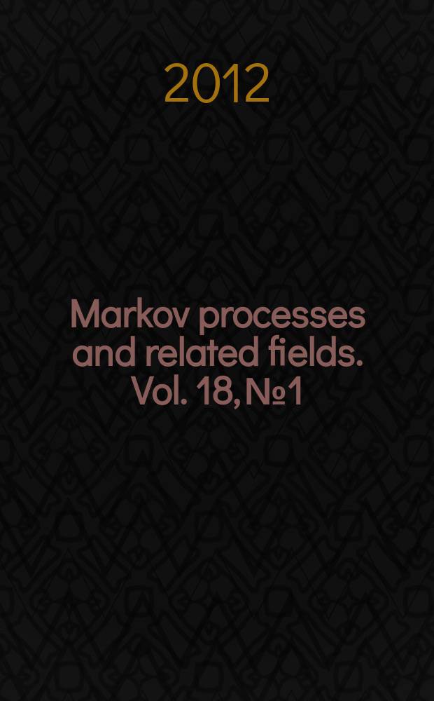 Markov processes and related fields. Vol. 18, № 1 : Inhomogeneous random systems