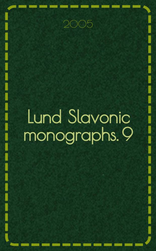 Lund Slavonic monographs. 9 : Evangelium Cyrillicum Gothoburgense