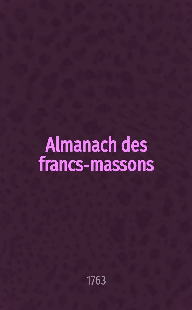Almanach des francs-massons