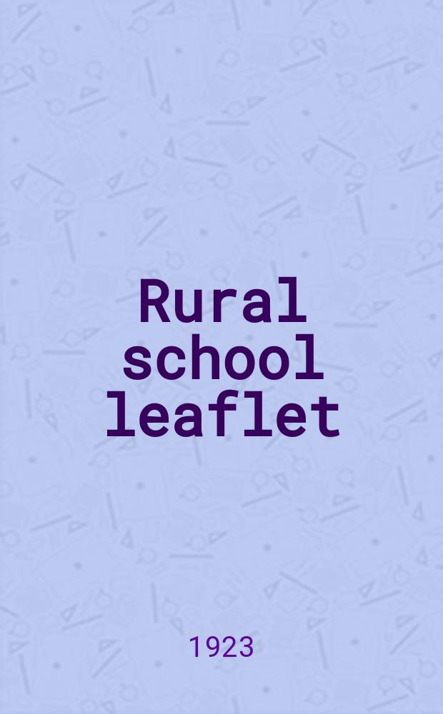 Rural school leaflet