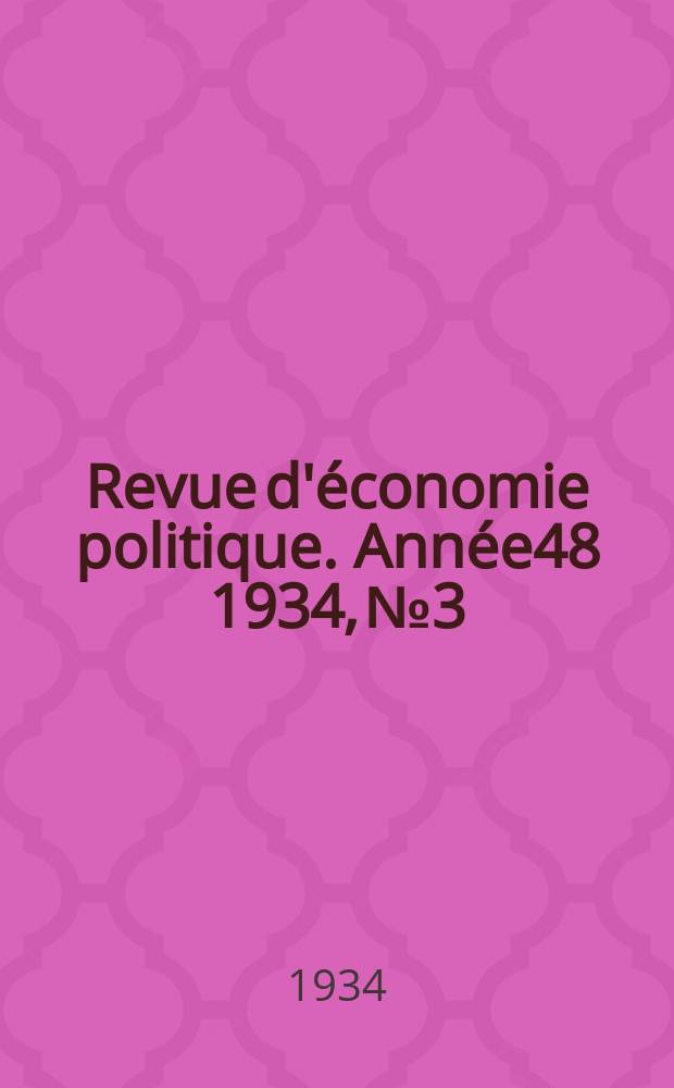 Revue d'économie politique. Année48 1934, №3