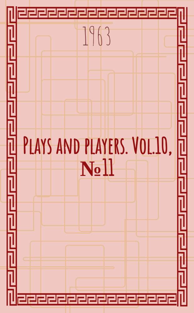 Plays and players. Vol.10, №11