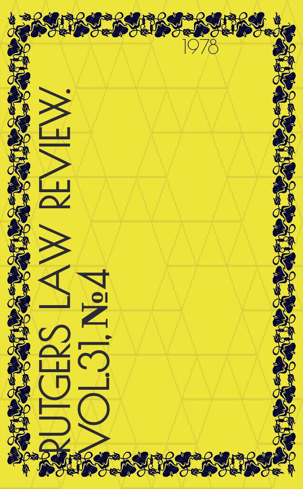 Rutgers law review. Vol.31, №4