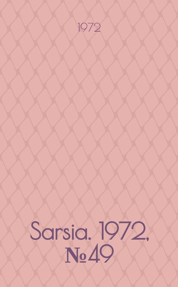 Sarsia. 1972, №49