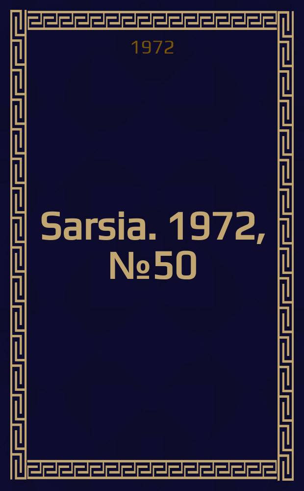 Sarsia. 1972, №50