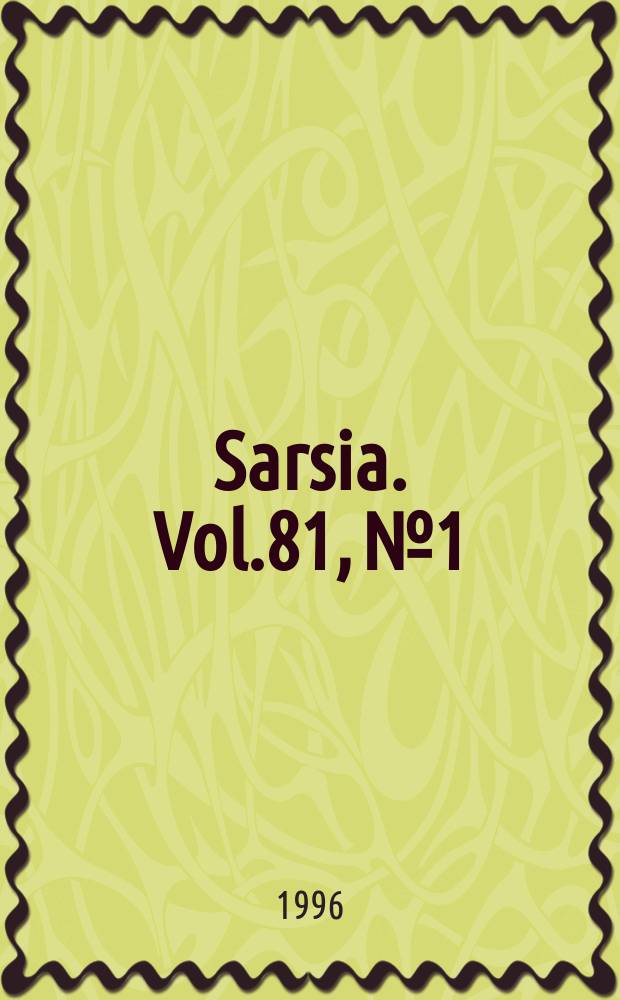 Sarsia. Vol.81, №1
