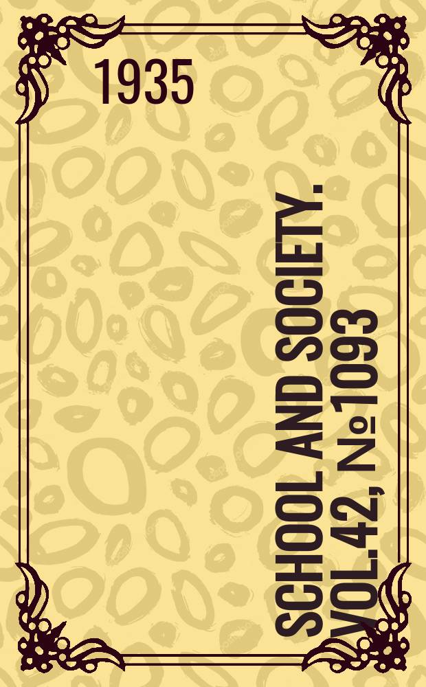 School and society. Vol.42, №1093