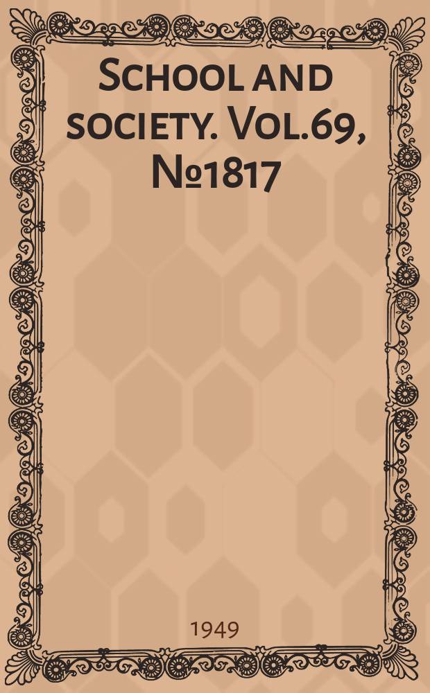 School and society. Vol.69, №1817