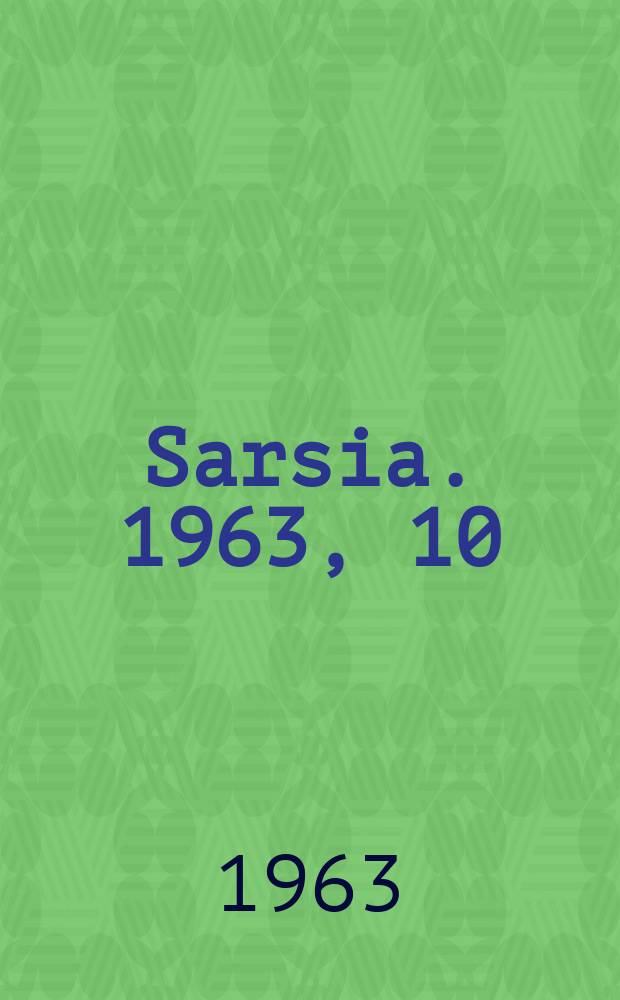 Sarsia. 1963, 10