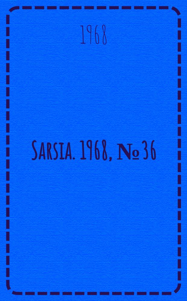 Sarsia. 1968, №36