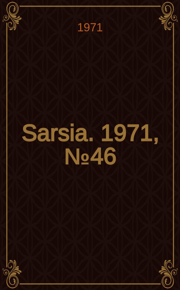 Sarsia. 1971, №46