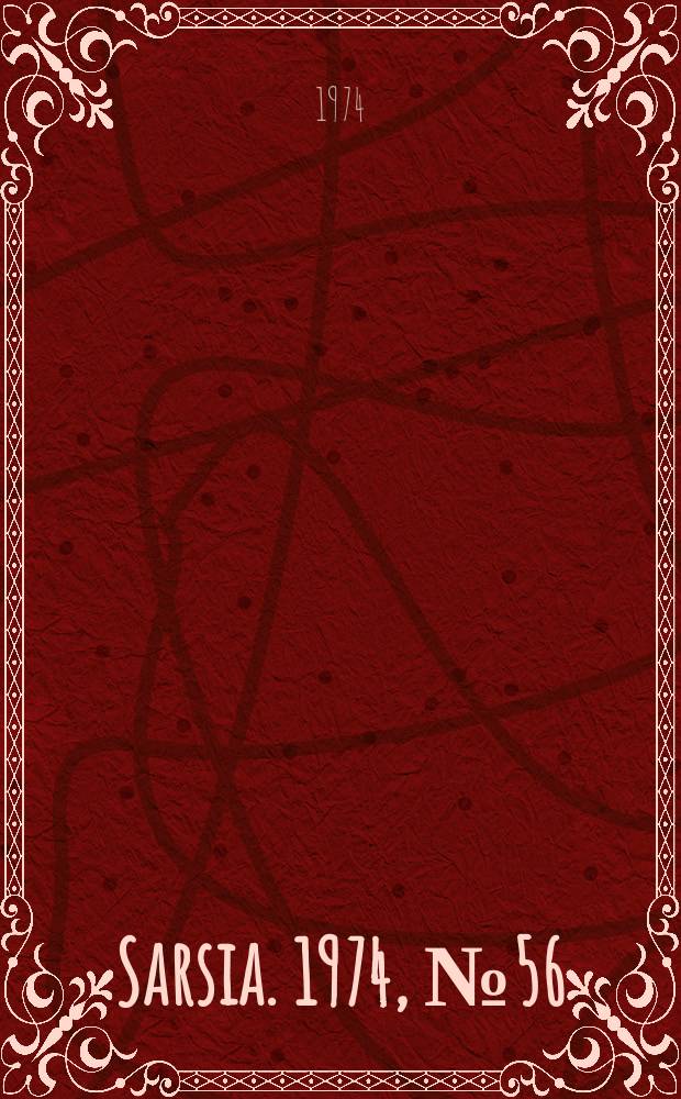 Sarsia. 1974, №56