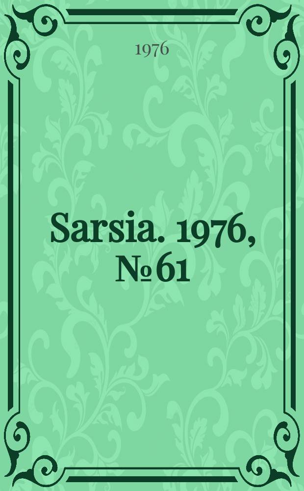 Sarsia. 1976, №61