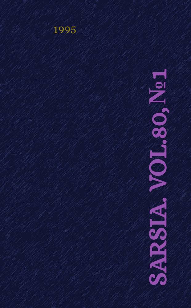 Sarsia. Vol.80, №1