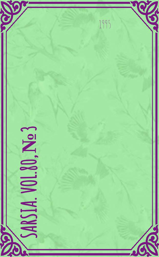 Sarsia. Vol.80, №3