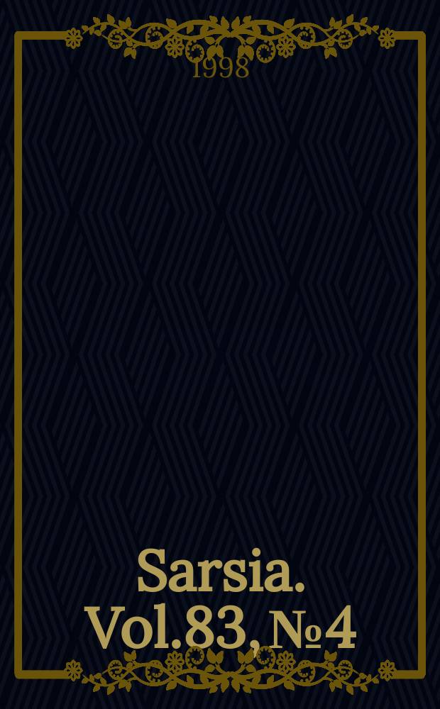 Sarsia. Vol.83, №4