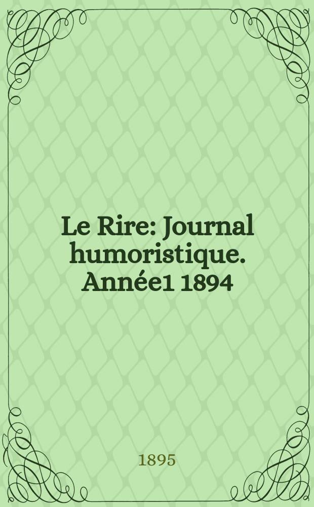 Le Rire : Journal humoristique. [Année1] 1894/1895, №37