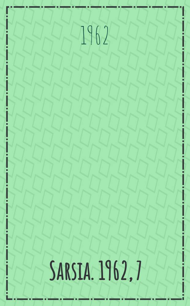Sarsia. 1962, 7