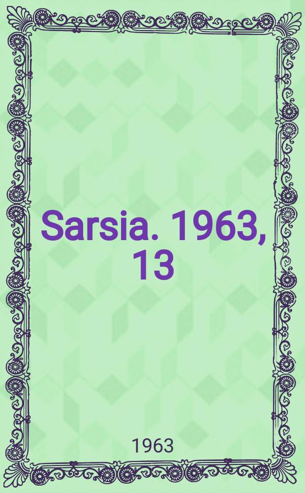 Sarsia. 1963, 13