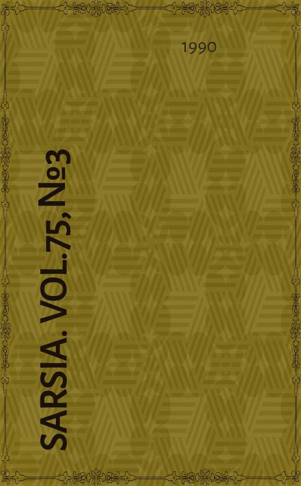 Sarsia. Vol.75, №3