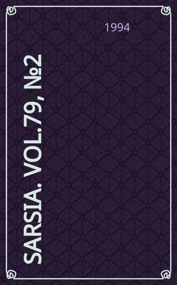 Sarsia. Vol.79, №2