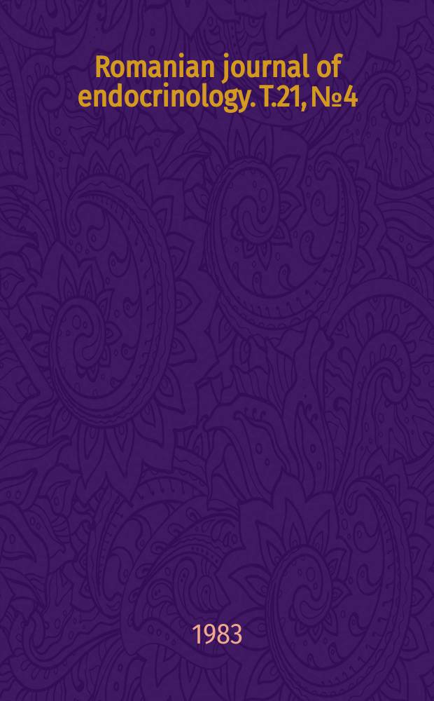 Romanian journal of endocrinology. T.21, №4